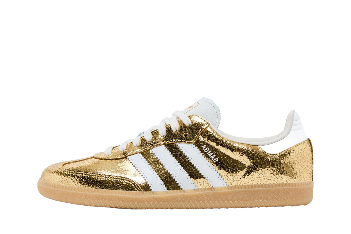 Adidas Samba OG Gold Metallic Cracked Leather