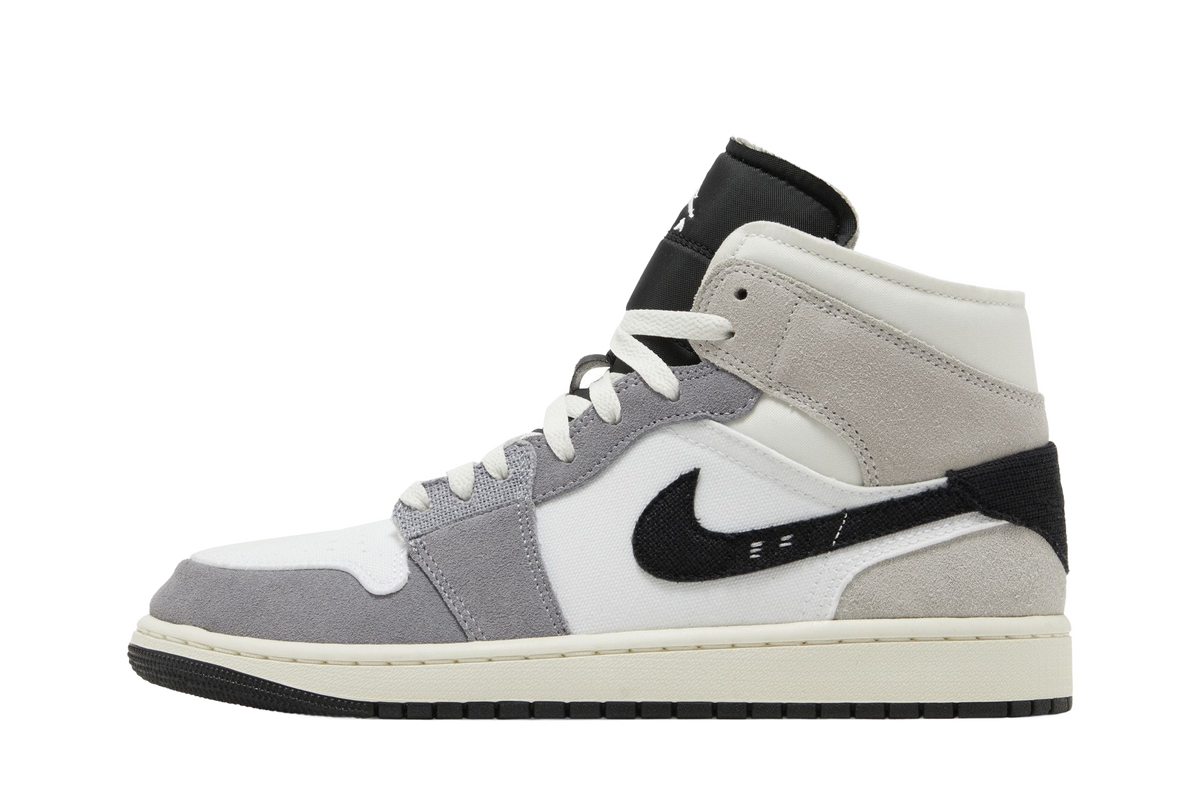 Air Jordan 1 Mid SE Craft Cement Grey — transparent background