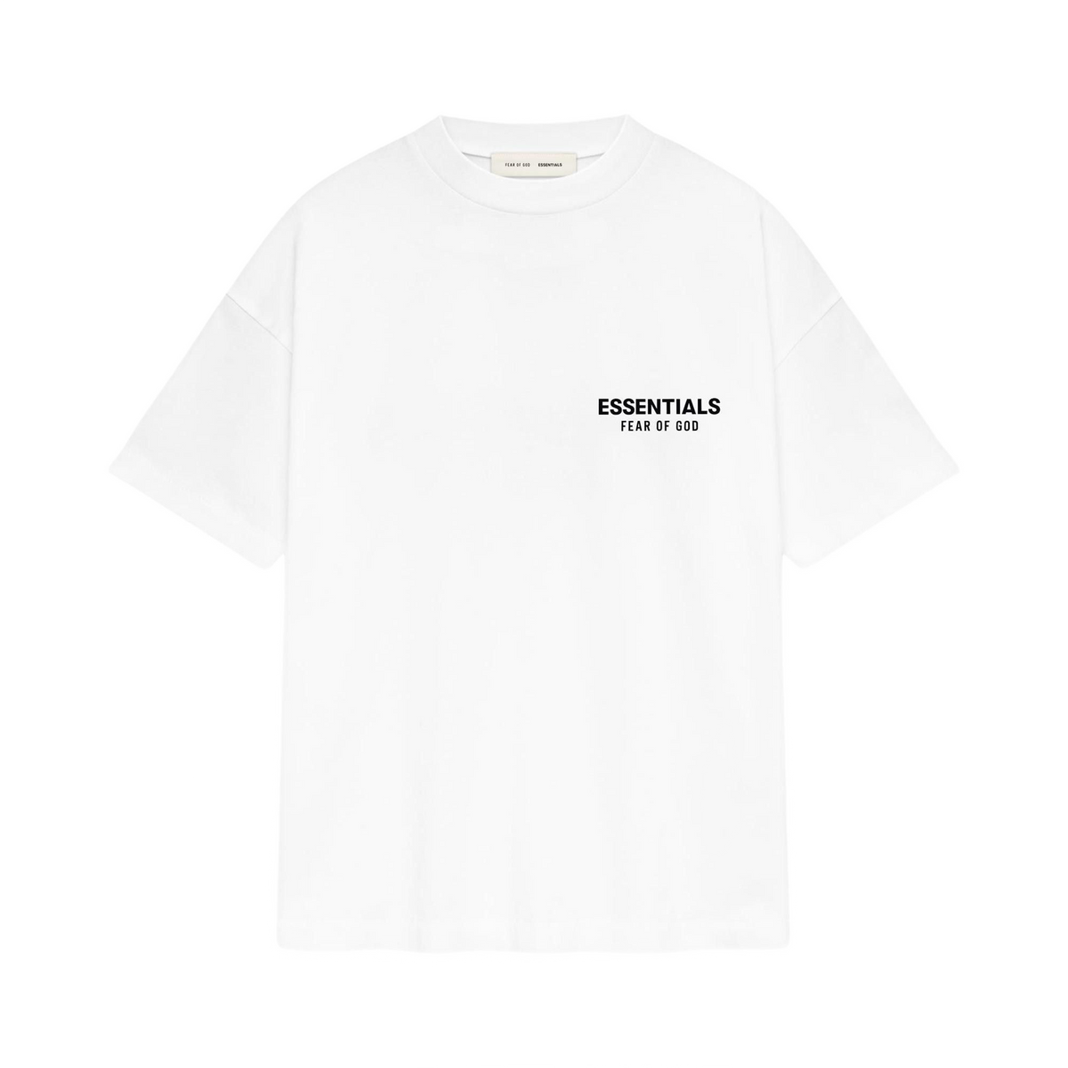 Fear of God Essentials Classic Short Sleeve Tee Bright White — transparent background