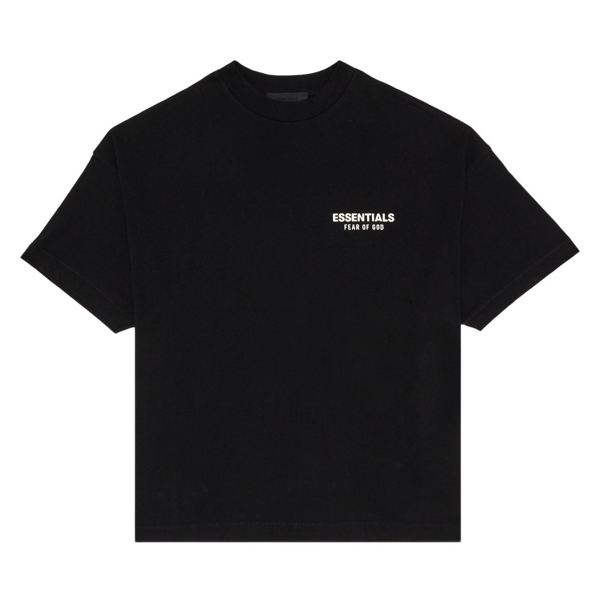 Fear of God Essentials Jersey Crewneck T-Shirt Black — transparent background
