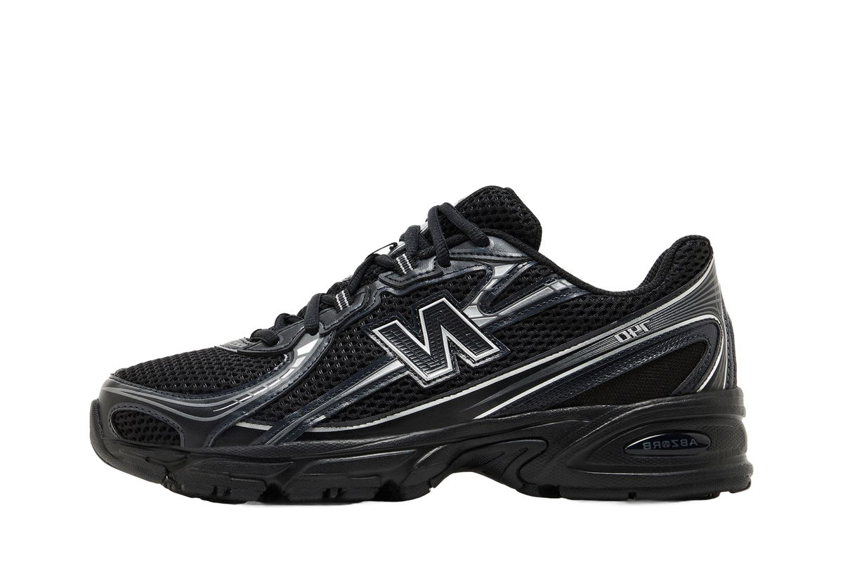 New Balance 740v2 Black Grey Silver — transparent background