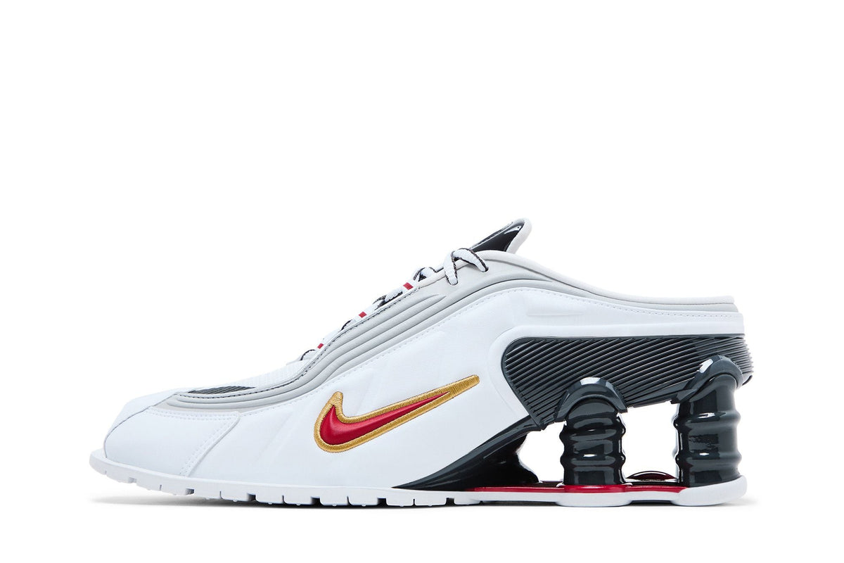 Nike Shox MR4 Mule Martine Rose Metallic Platinum Varsity Red