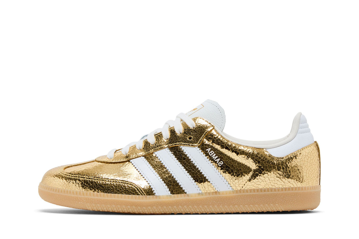 Adidas Samba OG Gold Metallic Cracked Leather