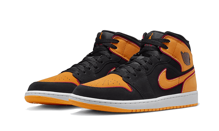 Air Jordan 1 Mid Fat Tongue Black Orange - NEWTREATS - SNEAKERS STORE