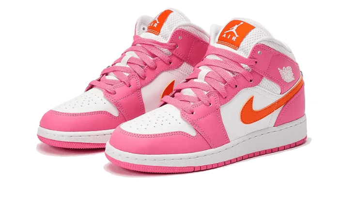 Air Jordan 1 Mid Pinksicle Safety Orange - NEWTREATS - SNEAKERS STORE