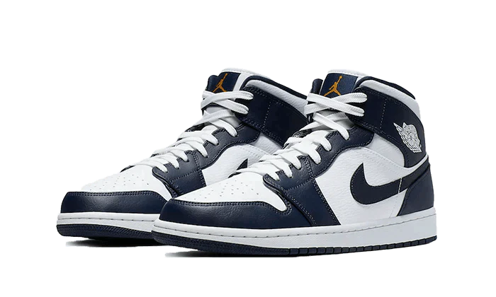 Air Jordan 1 Mid White Metallic Gold Obsidian - NEWTREATS - SNEAKERS STORE