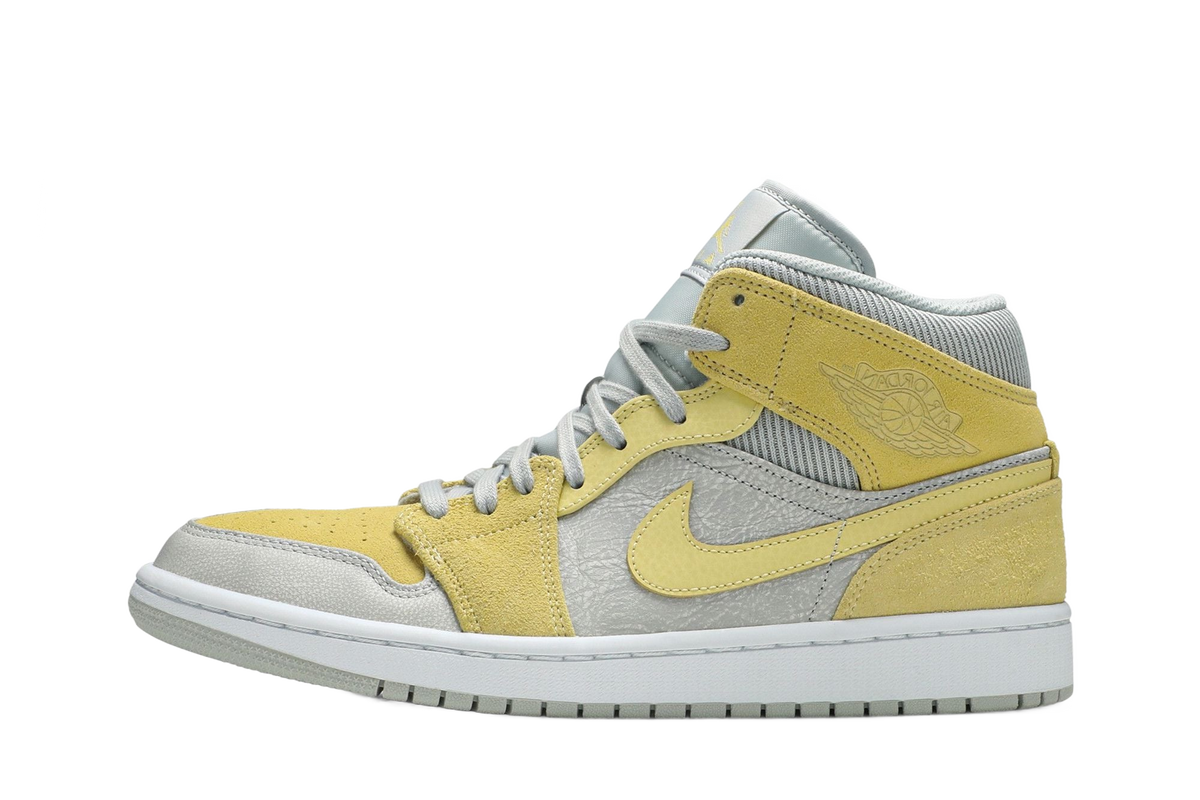 Air Jordan 1 Mid Mixed Textures Yellow — transparent background