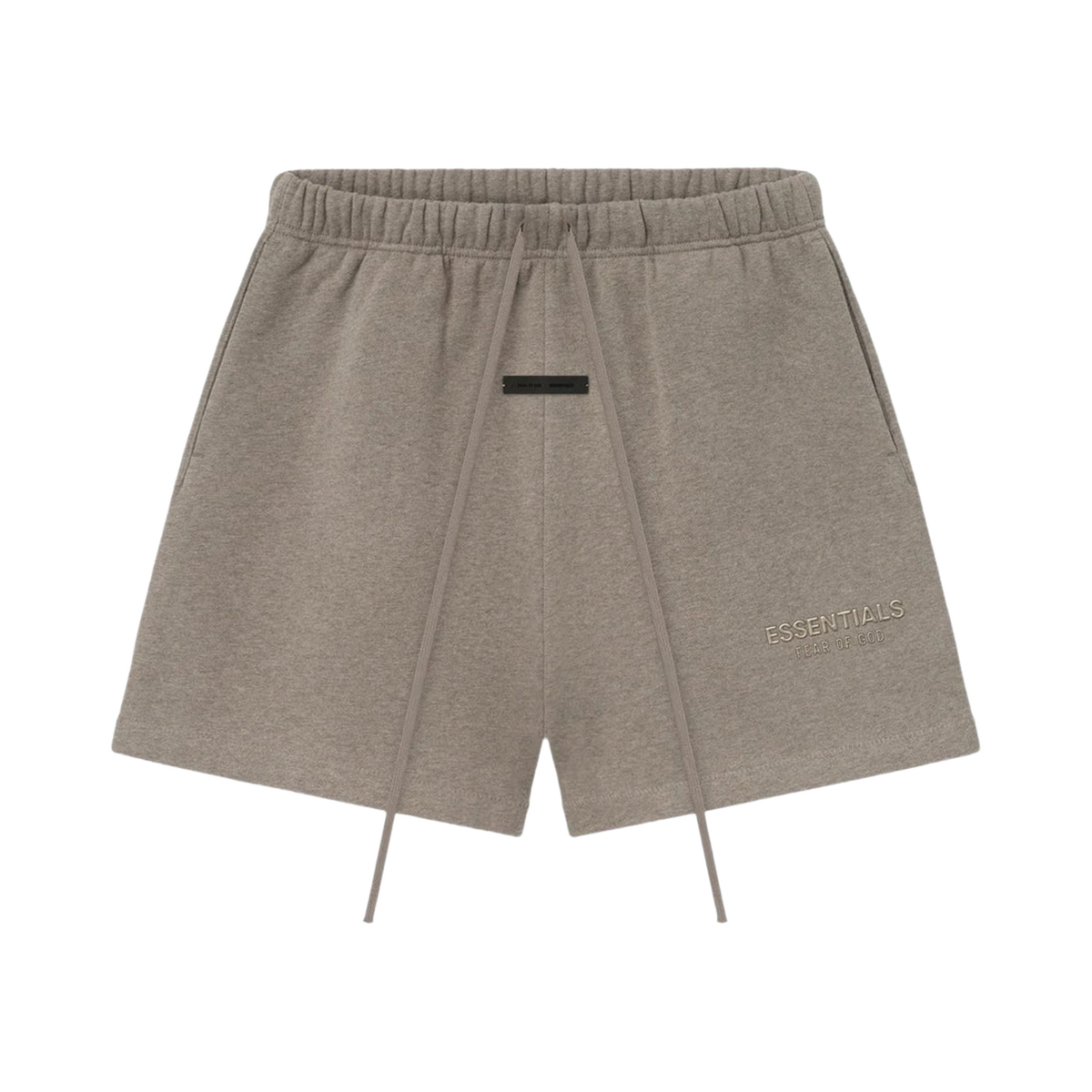 Fear of God Essentials Classic Fleece Sweatshort Homestead Heather (FW25) — transparent background