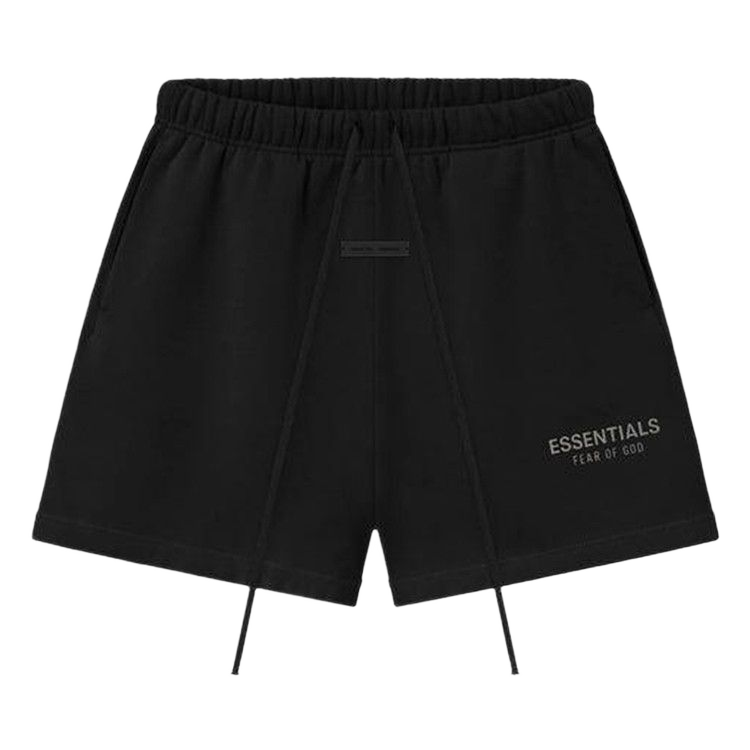 Fear of God Essentials Classic Fleece Sweatshort Jet Black — transparent background