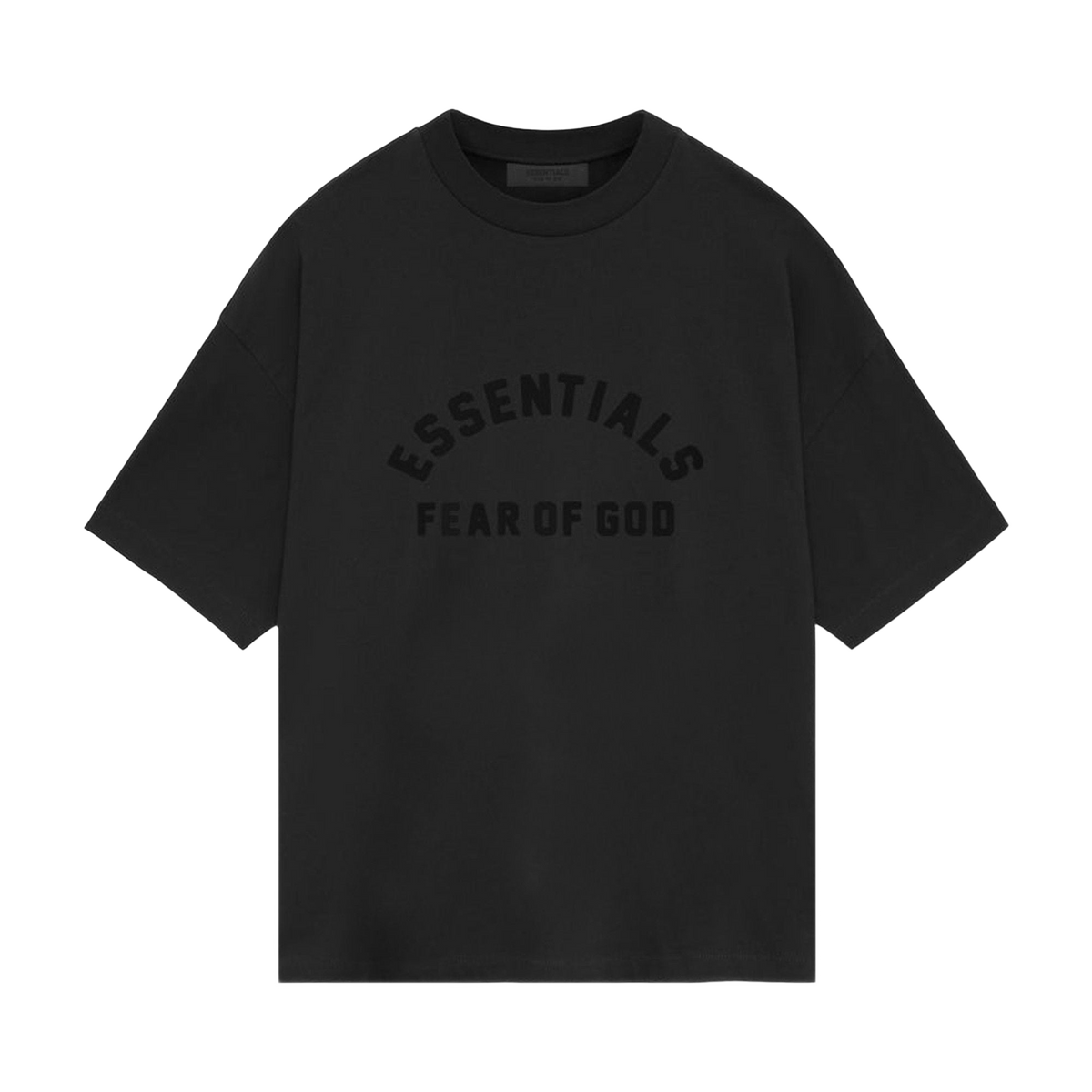 Fear of God Essentials Core Collection Heavy S/S Tee Black — transparent background