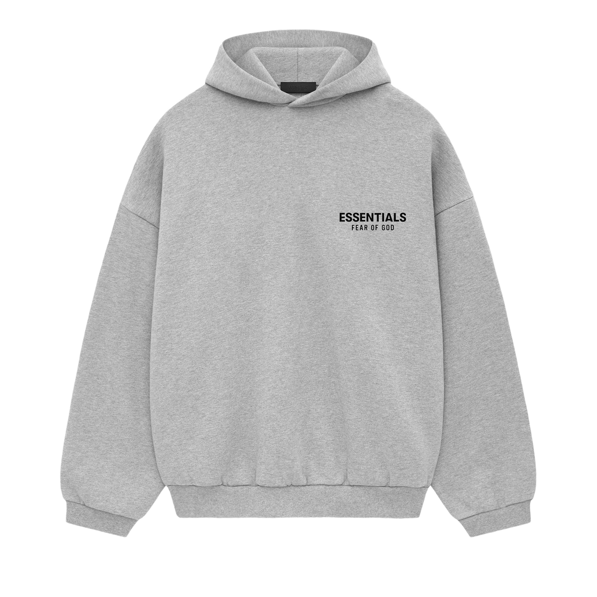 Fear of God Essentials Fleece Hoodie Light Heather Gray — transparent background