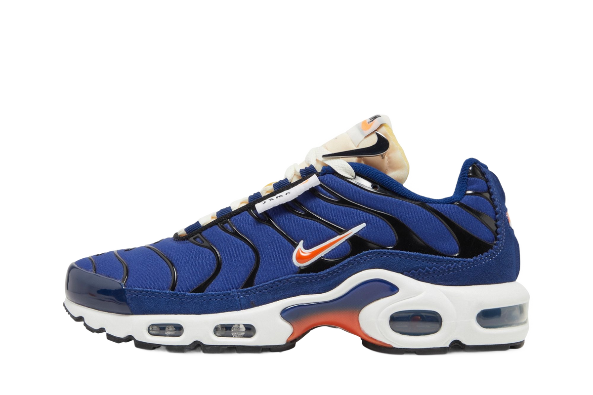 nike air max plus se running club black orange deep royal — transparent background