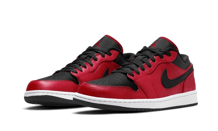 Air Jordan 1 Low Reverse Bred Pebbled Swoosh - NEWTREATS - SNEAKERS STORE