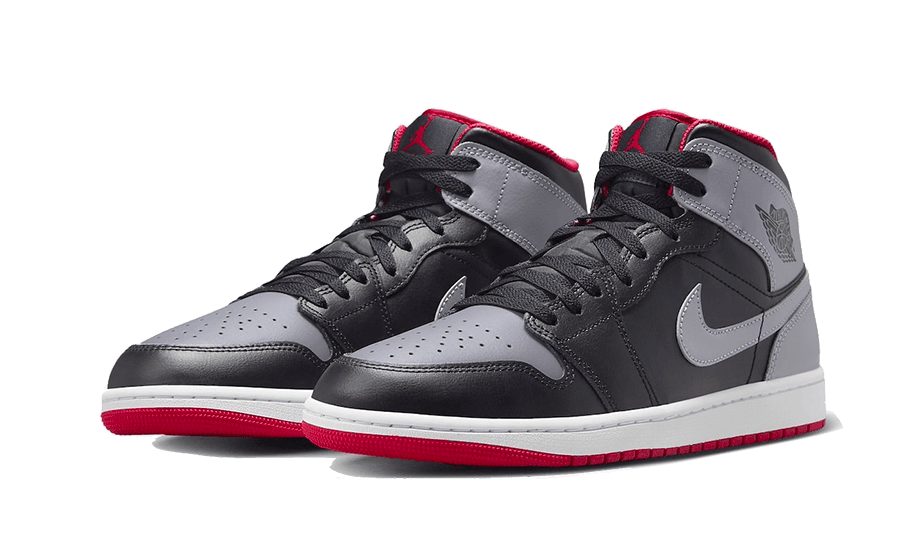 Air Jordan 1 Mid Black Grey Red - NEWTREATS - SNEAKERS STORE