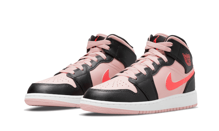 Air Jordan 1 Mid Black Pink Crimson - NEWTREATS - SNEAKERS STORE