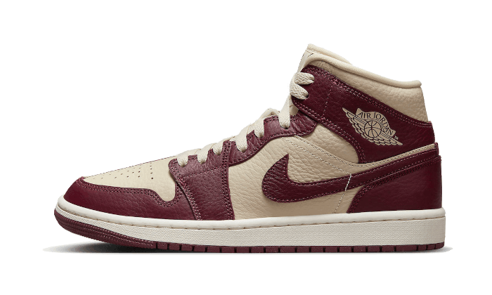 Air Jordan 1 Mid Split Beach Cherrywood Red - NEWTREATS - SNEAKERS STORE