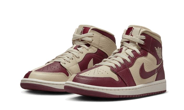 Air Jordan 1 Mid Split Beach Cherrywood Red - NEWTREATS - SNEAKERS STORE