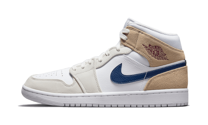 Air Jordan 1 Mid Tan Suede Navy - NEWTREATS - SNEAKERS STORE