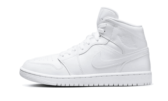 Air Jordan 1 Mid Triple White Patent Swoosh - NEWTREATS - SNEAKERS STORE