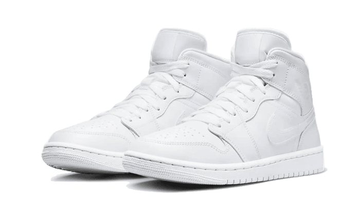 Air Jordan 1 Mid Triple White Patent Swoosh - NEWTREATS - SNEAKERS STORE