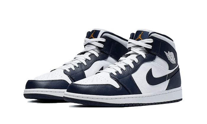 Air Jordan 1 Mid White Metallic Gold Obsidian - NEWTREATS - SNEAKERS STORE