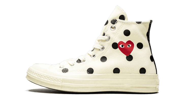 Chuck Taylor All-Star 70s Hi Comme des Garçons PLAY Polka Dot White - NEWTREATS - SNEAKERS STORE