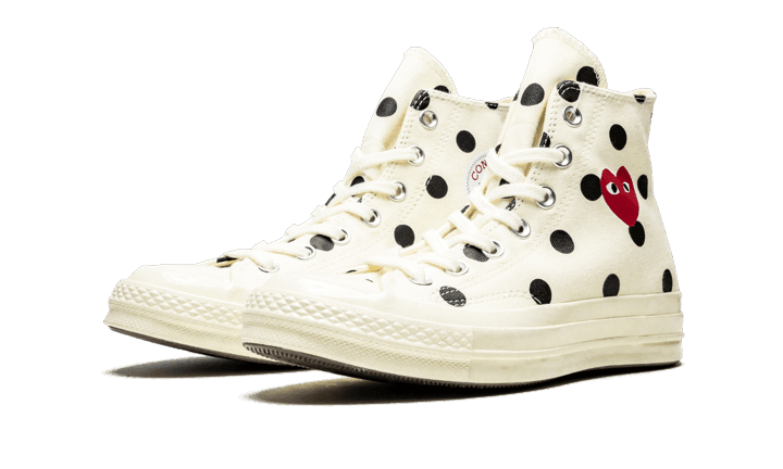 Chuck Taylor All-Star 70s Hi Comme des Garçons PLAY Polka Dot White - NEWTREATS - SNEAKERS STORE