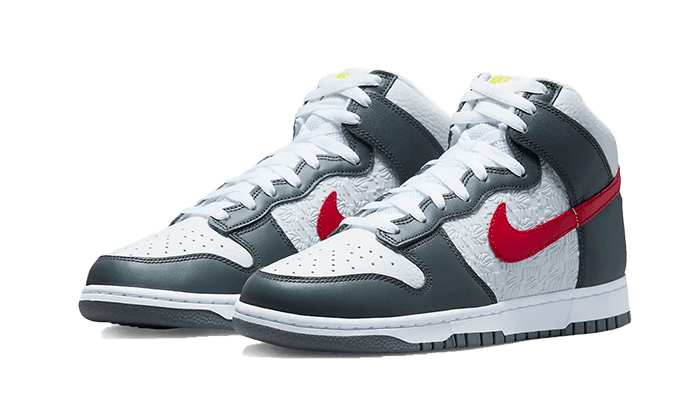 Dunk High Embossed Basketball Grey Red - NEWTREATS - SNEAKERS STORE