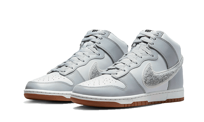 Dunk High Retro Chenille Swoosh White Grey - NEWTREATS - SNEAKERS STORE